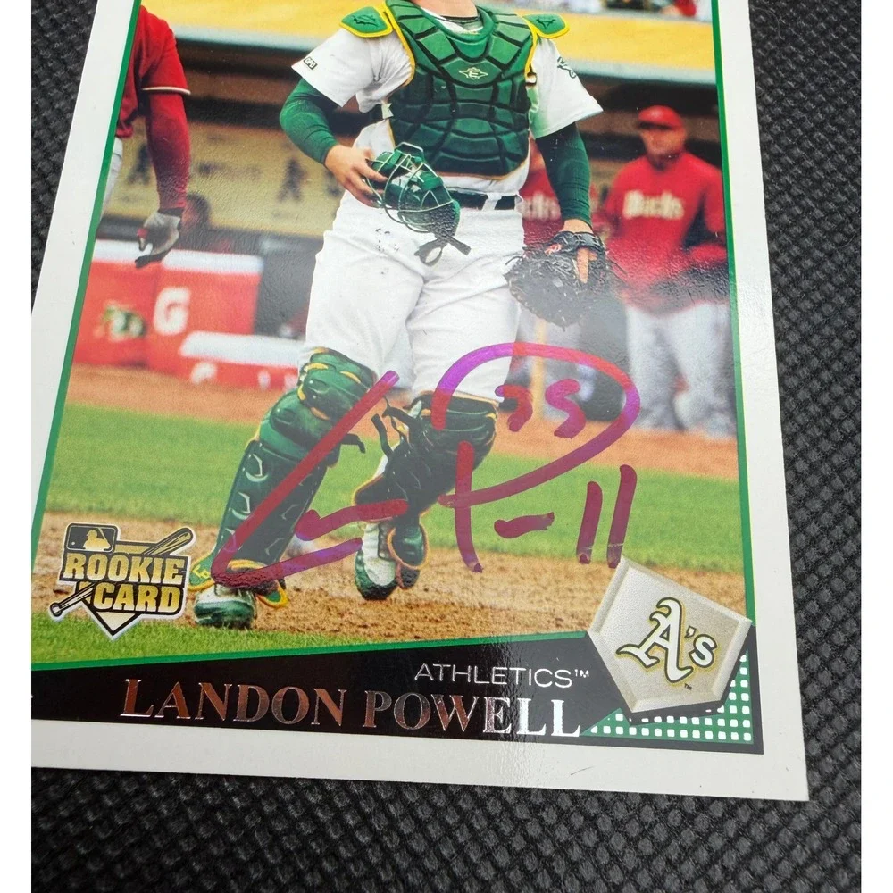 Landon Powell 2009 Topps Update RC #UH193 Oakland Athletics Signed Auto Card - Picture 3 of 6